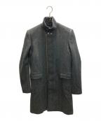 GIVENCHYジバンシィ）の古着「ウールヘリンボーンスタンドカラーコート」｜グレー