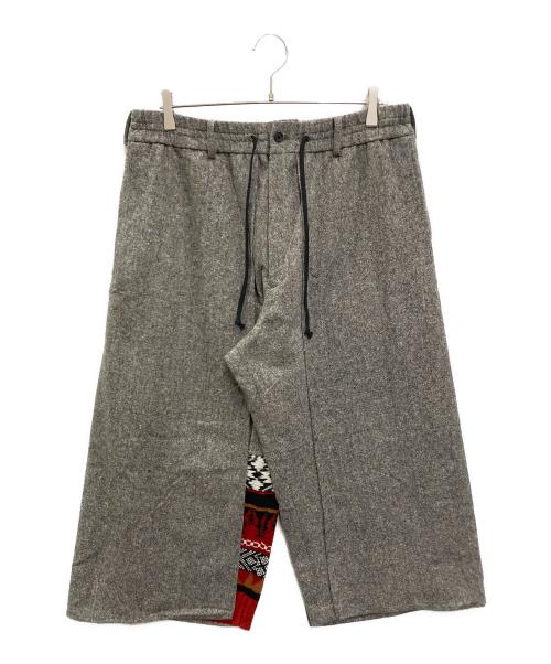 s'yte（サイト）s'yte (サイト) ETERMINE NEP TWEED + NORDIC PATTERN KNIT WRAP PANTS グレー サイズ:3の古着・服飾アイテム