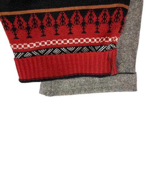s'yte（サイト）s'yte (サイト) ETERMINE NEP TWEED + NORDIC PATTERN KNIT WRAP PANTS グレー サイズ:3の古着・服飾アイテム