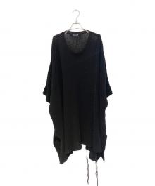 GROUND Y（グラウンドワイ）の古着「サイドスリットアシンメトリーロングニット」｜ブラック