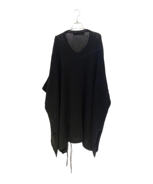 GROUND Y（グラウンドワイ）GROUND Y (グラウンドワイ) サイドスリットアシンメトリーロングニット ブラック サイズ:3の古着・服飾アイテム