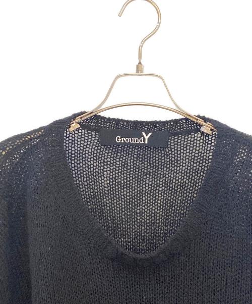 GROUND Y（グラウンドワイ）GROUND Y (グラウンドワイ) サイドスリットアシンメトリーロングニット ブラック サイズ:3の古着・服飾アイテム