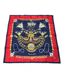 HERMES（エルメス）の古着「Carre 90/カレ 90/PARURES DES SABLES/砂漠のアクセサリー」｜ネイビー