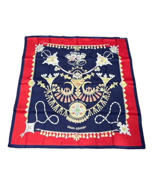 HERMES（エルメス）HERMES (エルメス) Carre 90/カレ 90/PARURES DES SABLES/砂漠のアクセサリー ネイビー サイズ:90の古着・服飾アイテム