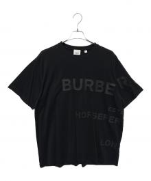 BURBERRY（バーバリー）の古着「ロゴプリントTシャツ/ホースフェリー」｜ブラック