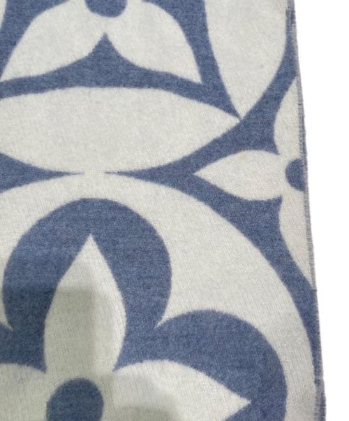 LOUIS VUITTON（ルイ ヴィトン）LOUIS VUITTON (ルイ ヴィトン) LVメダリオンマフラー ホワイト×ブルーの古着・服飾アイテム