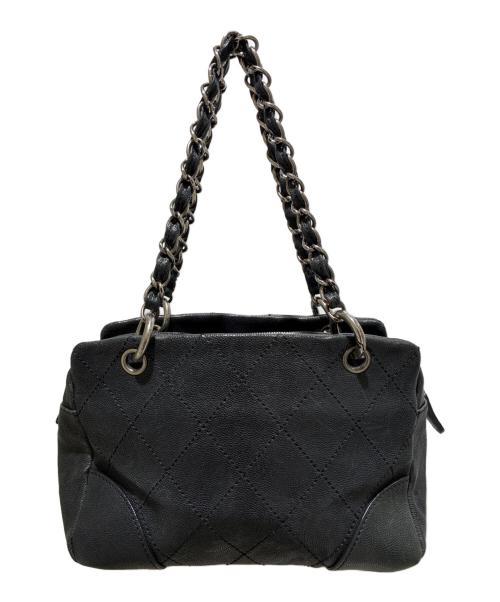 CHANEL（シャネル）CHANEL (シャネル) ワイルドステッチココマークチェーントートバッグ ブラックの古着・服飾アイテム