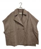 JOURNAL STANDARD relumeジャーナルスタンダード レリューム）の古着「ウールナイロンリバーVEST ポンチョ　レイヤード　アウター」｜ブラウン