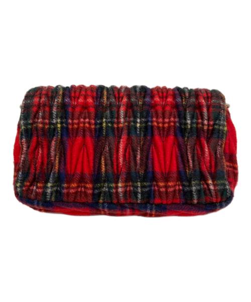 MIU MIU（ミュウミュウ）MIU MIU (ミュウミュウ) チェーンショルダーバッグ レッドの古着・服飾アイテム