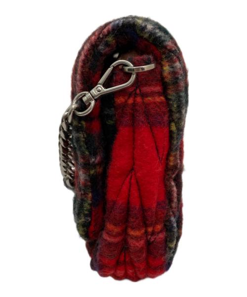 MIU MIU（ミュウミュウ）MIU MIU (ミュウミュウ) チェーンショルダーバッグ レッドの古着・服飾アイテム