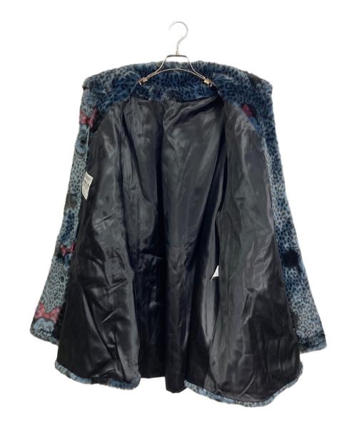 DISNEY（ディズニー）Disney (ディズニー) APPARENS (アパランス) 【古着】ミッキー ミニー フェイクファーコート　80'ｓ　80年代　ディズニーヴィンテージ　レオパード ブルー サイズ:実寸参照の古着・服飾アイテム