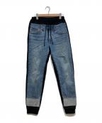 JUNYA WATANABE COMME des GARCONS×LEVI'S(ジュンヤワタナベ コムデギャルソン×リーバイス）の古着「再構築ジョガーパンツ」｜インディゴ
