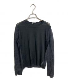 JIL SANDER（ジルサンダー）の古着「ウール シルク シアーニット　薄手　レイヤード」｜グレー