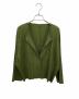 PLEATS PLEASE（プリーツプリーズ）の古着「プリーツカーディガン」｜グリーン