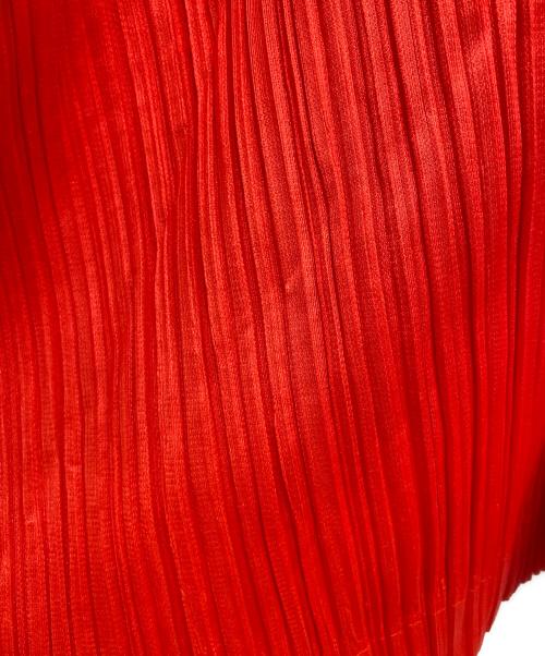 PLEATS PLEASE（プリーツプリーズ）PLEATS PLEASE (プリーツプリーズ) プリーツロングカーディガン レッド サイズ:2の古着・服飾アイテム