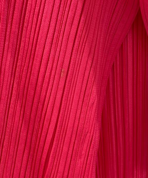 PLEATS PLEASE（プリーツプリーズ）PLEATS PLEASE (プリーツプリーズ) フーデットプリーツロングカーディガン ピンク サイズ:2の古着・服飾アイテム