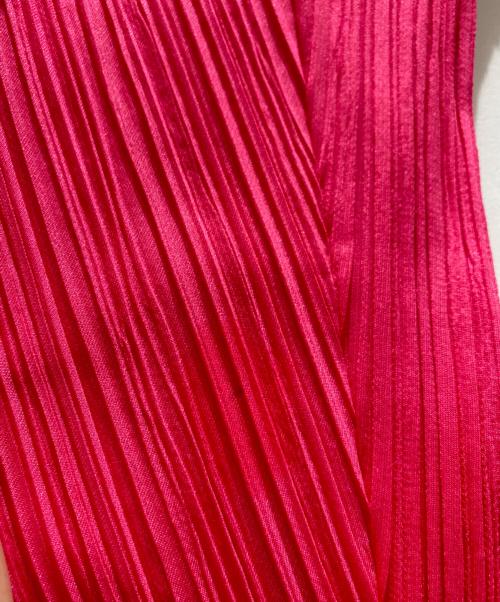 PLEATS PLEASE（プリーツプリーズ）PLEATS PLEASE (プリーツプリーズ) フーデットプリーツロングカーディガン ピンク サイズ:2の古着・服飾アイテム