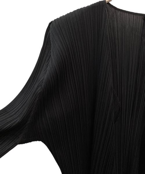 PLEATS PLEASE（プリーツプリーズ）PLEATS PLEASE (プリーツプリーズ) プリーツロングカーディガン ブラック サイズ:3の古着・服飾アイテム