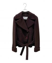 MaxMara（マックスマーラ）の古着「アルパカシャギーショートコート」｜ブラウン