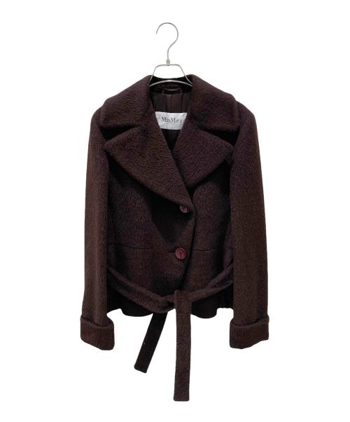 MaxMara（マックスマーラ）MaxMara (マックスマーラ) アルパカシャギーショートコート ブラウン サイズ:36の古着・服飾アイテム