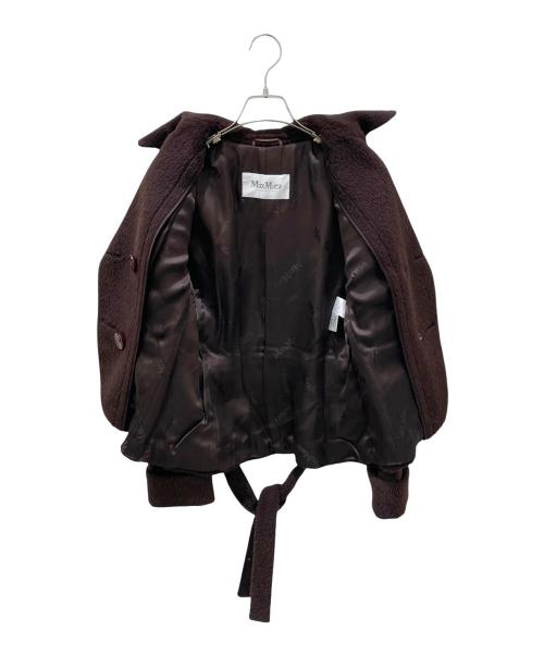 MaxMara（マックスマーラ）MaxMara (マックスマーラ) アルパカシャギーショートコート ブラウン サイズ:36の古着・服飾アイテム