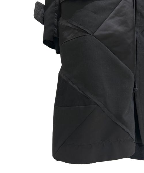 sacai（サカイ）sacai (サカイ) ハンク・ウィリス・トーマス ソリッドミックスコート パッチワークデザイン ウールブレンド オーバーコート/Hank Willis Thomas/Solid Mix Coat ブラック サイズ:1の古着・服飾アイテム