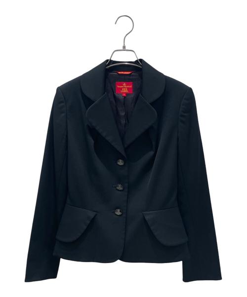 Vivienne Westwood RED LABEL（ヴィヴィアンウエストウッドレッドレーベル）Vivienne Westwood RED LABEL (ヴィヴィアンウエストウッドレッドレーベル) オーブボタン変形ペプラムラブジャケット ブラック サイズ:2の古着・服飾アイテム