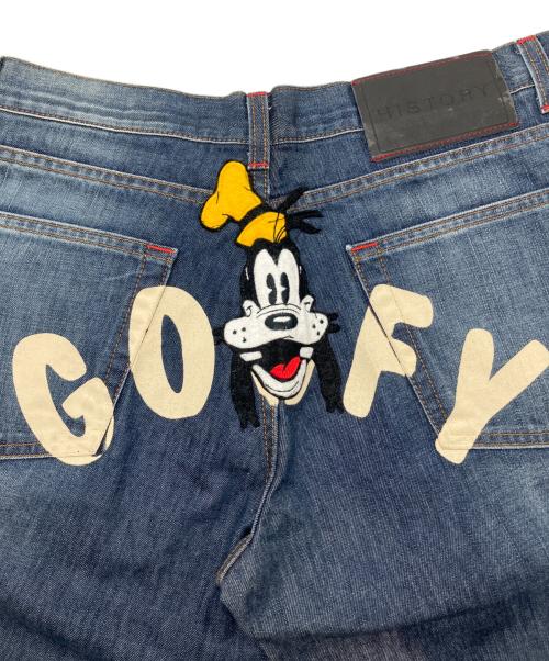 HISTORY（ヒストリー）HISTORY (ヒストリー) DISNEY (ディズニー) グーフィープリントデニムパンツ インディゴ サイズ:32の古着・服飾アイテム