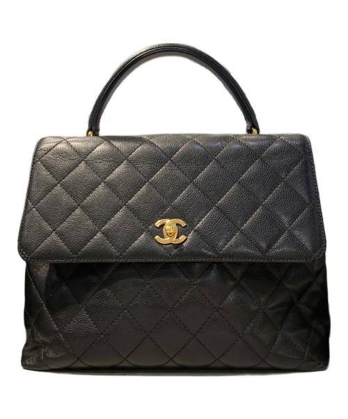 CHANEL（シャネル）CHANEL (シャネル) マトラッセ キャビアスキン トップハンドル フラップバッグ ブラックの古着・服飾アイテム