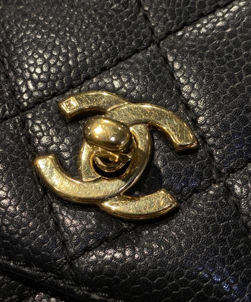 CHANEL（シャネル）CHANEL (シャネル) マトラッセ キャビアスキン トップハンドル フラップバッグ ブラックの古着・服飾アイテム