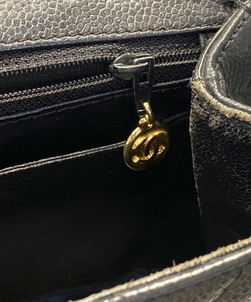 CHANEL（シャネル）CHANEL (シャネル) マトラッセ キャビアスキン トップハンドル フラップバッグ ブラックの古着・服飾アイテム