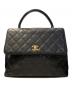 CHANEL（シャネル）の古着「マトラッセ キャビアスキン トップハンドル フラップバッグ」｜ブラック