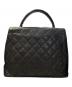 CHANEL (シャネル) マトラッセ キャビアスキン トップハンドル フラップバッグ ブラック：350000円