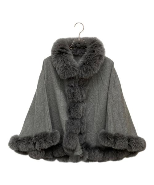 SAGA FURS（サガファーズ）SAGA FURS (サガファーズ) ファー付ポンチョ グレー サイズ:M~Lの古着・服飾アイテム