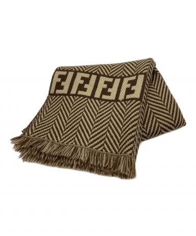 FENDI フェンディ ヘリンボーン FF柄 マフラー ウール 中古・古着通販】FENDI (フェンディ) ヘリンボーンFENDIロゴウール