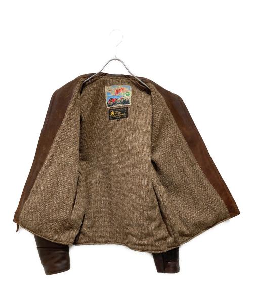 Aero LEATHER（エアロレザー）Aero LEATHER (エアロレザー) シングルライダースジャケット ブラウン サイズ:38の古着・服飾アイテム