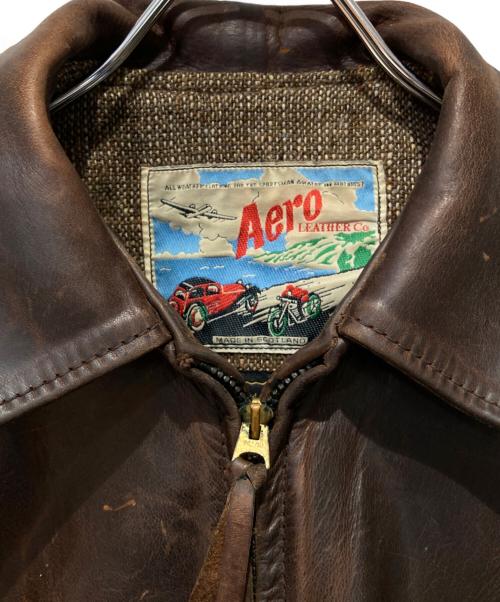 Aero LEATHER（エアロレザー）Aero LEATHER (エアロレザー) シングルライダースジャケット ブラウン サイズ:38の古着・服飾アイテム