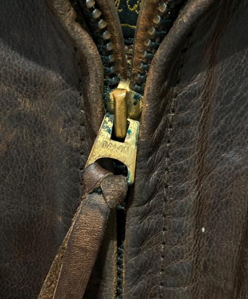 Aero LEATHER（エアロレザー）Aero LEATHER (エアロレザー) シングルライダースジャケット ブラウン サイズ:38の古着・服飾アイテム