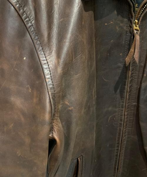 Aero LEATHER（エアロレザー）Aero LEATHER (エアロレザー) シングルライダースジャケット ブラウン サイズ:38の古着・服飾アイテム