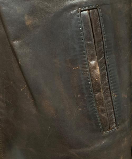 Aero LEATHER（エアロレザー）Aero LEATHER (エアロレザー) シングルライダースジャケット ブラウン サイズ:38の古着・服飾アイテム