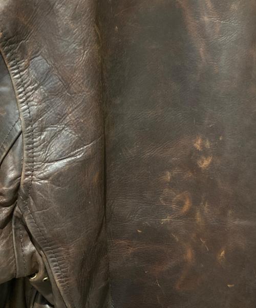 Aero LEATHER（エアロレザー）Aero LEATHER (エアロレザー) シングルライダースジャケット ブラウン サイズ:38の古着・服飾アイテム