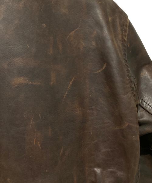 Aero LEATHER（エアロレザー）Aero LEATHER (エアロレザー) シングルライダースジャケット ブラウン サイズ:38の古着・服飾アイテム