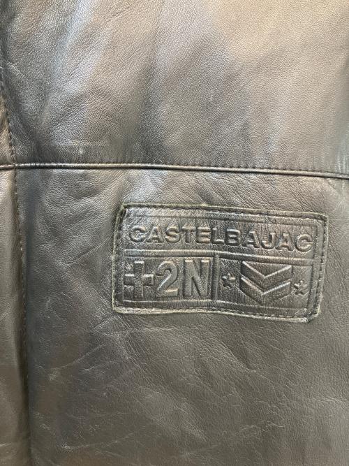 CASTELBAJAC（カステルバジャック）CASTELBAJAC (カステルバジャック) シープレザーダウンジャケット ブラック サイズ:5の古着・服飾アイテム