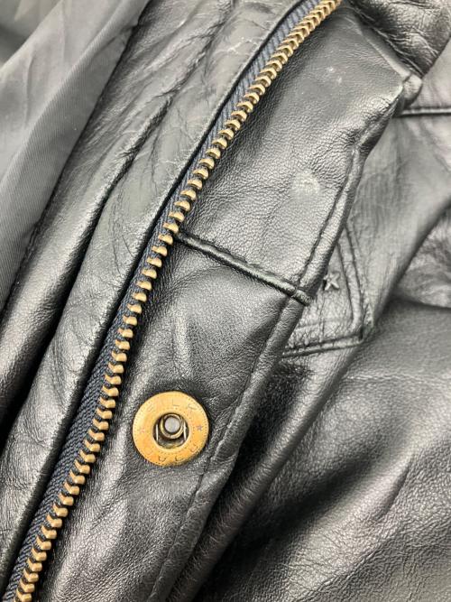 CASTELBAJAC（カステルバジャック）CASTELBAJAC (カステルバジャック) シープレザーダウンジャケット ブラック サイズ:5の古着・服飾アイテム