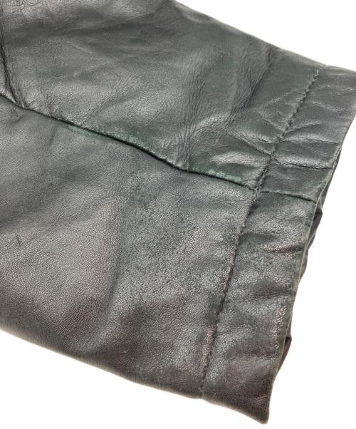CASTELBAJAC（カステルバジャック）CASTELBAJAC (カステルバジャック) シープレザーダウンジャケット ブラック サイズ:5の古着・服飾アイテム