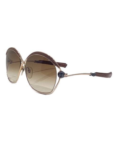 CHROME HEARTS（クロムハーツ）CHROME HEARTS (クロムハーツ) FLUFFER/リザードテンプルサングラス/SILVER925/ ブラウン サイズ:61□13-132の古着・服飾アイテム