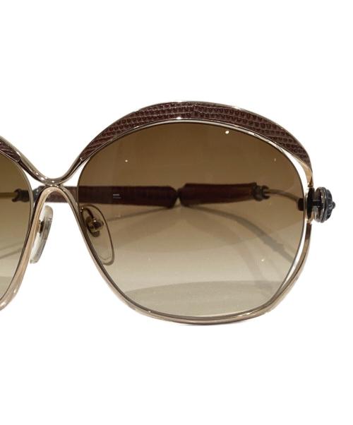 CHROME HEARTS（クロムハーツ）CHROME HEARTS (クロムハーツ) FLUFFER/リザードテンプルサングラス/SILVER925/ ブラウン サイズ:61□13-132の古着・服飾アイテム