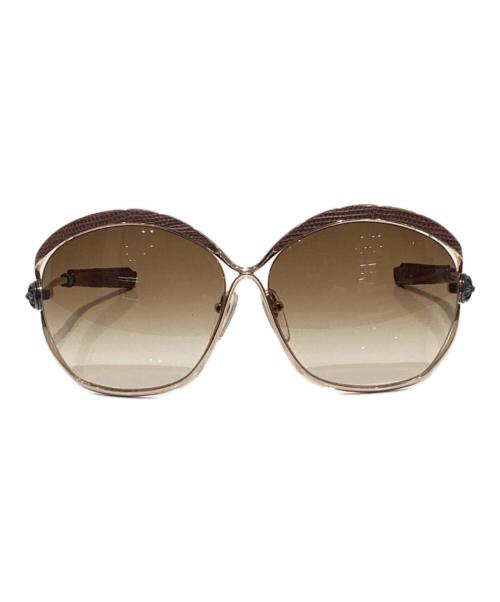 CHROME HEARTS（クロムハーツ）CHROME HEARTS (クロムハーツ) FLUFFER/リザードテンプルサングラス/SILVER925/ ブラウン サイズ:61□13-132の古着・服飾アイテム