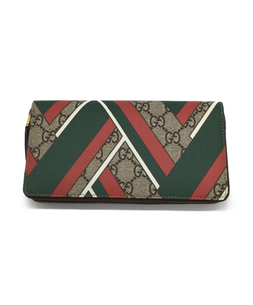 GUCCI（グッチ）GUCCI (グッチ) ラウンドファスナー財布 GGスプリーム 429223 0416の古着・服飾アイテム