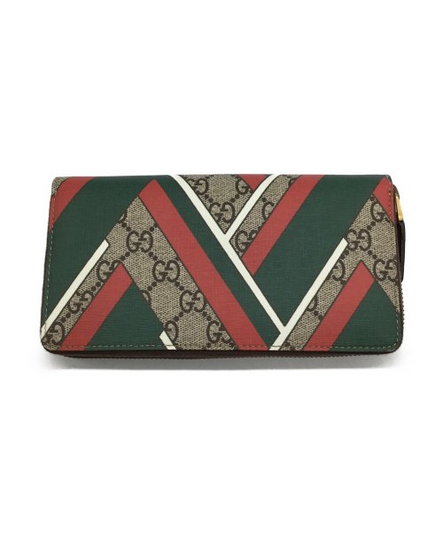 GUCCI（グッチ）GUCCI (グッチ) ラウンドファスナー財布 GGスプリーム 429223 0416の古着・服飾アイテム